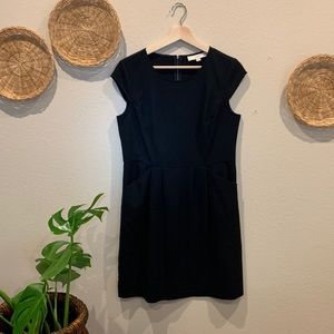 Ann Taylor Loft sheath black dress with pockets